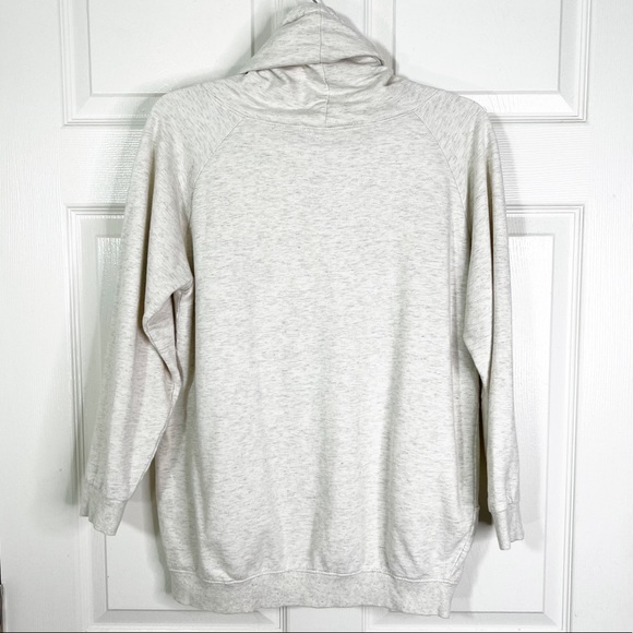 Blue Vanilla Funnel Neck 3/4 Sleeve Top in Oatmeal Size S - Picture 2 of 10